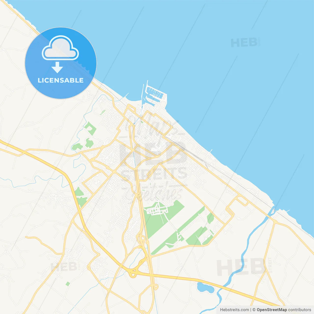 Fano, Italy Vector Map - Classic Colors – HEBSTREITS