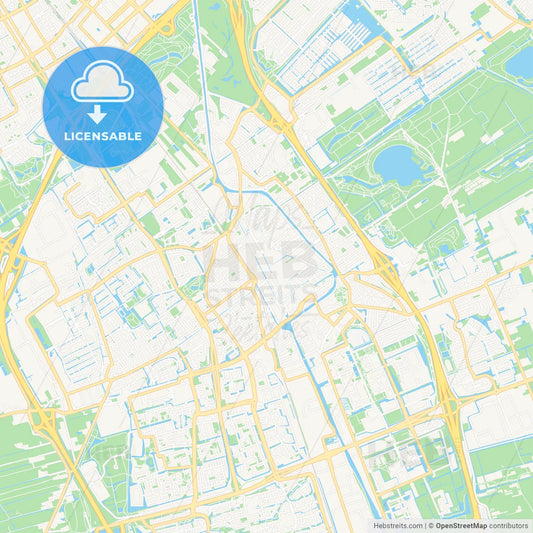 Delft, Netherlands Vector Map - Classic Colors
