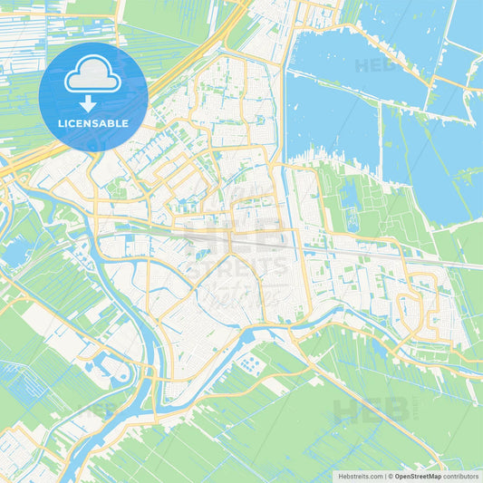 Gouda, Netherlands Vector Map - Classic Colors