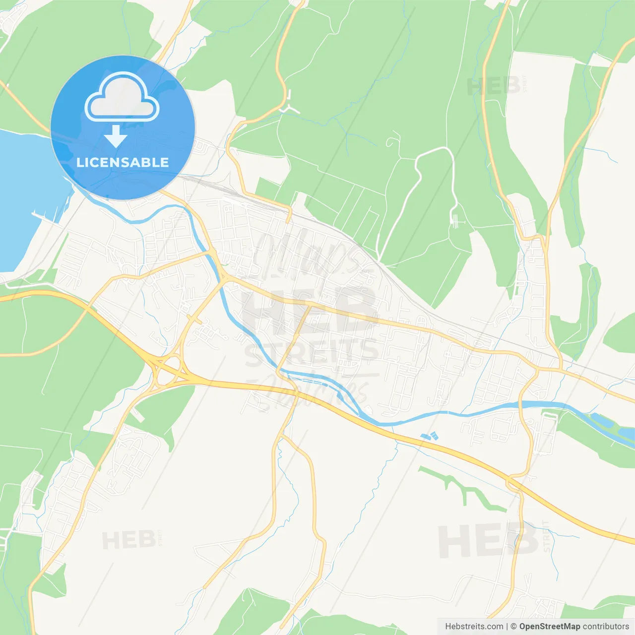 Liptovsky Mikulas, Slovakia Vector Map - Classic Colors