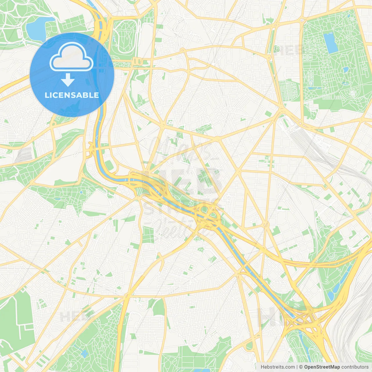 Arganzuela, Spain Vector Map - Classic Colors