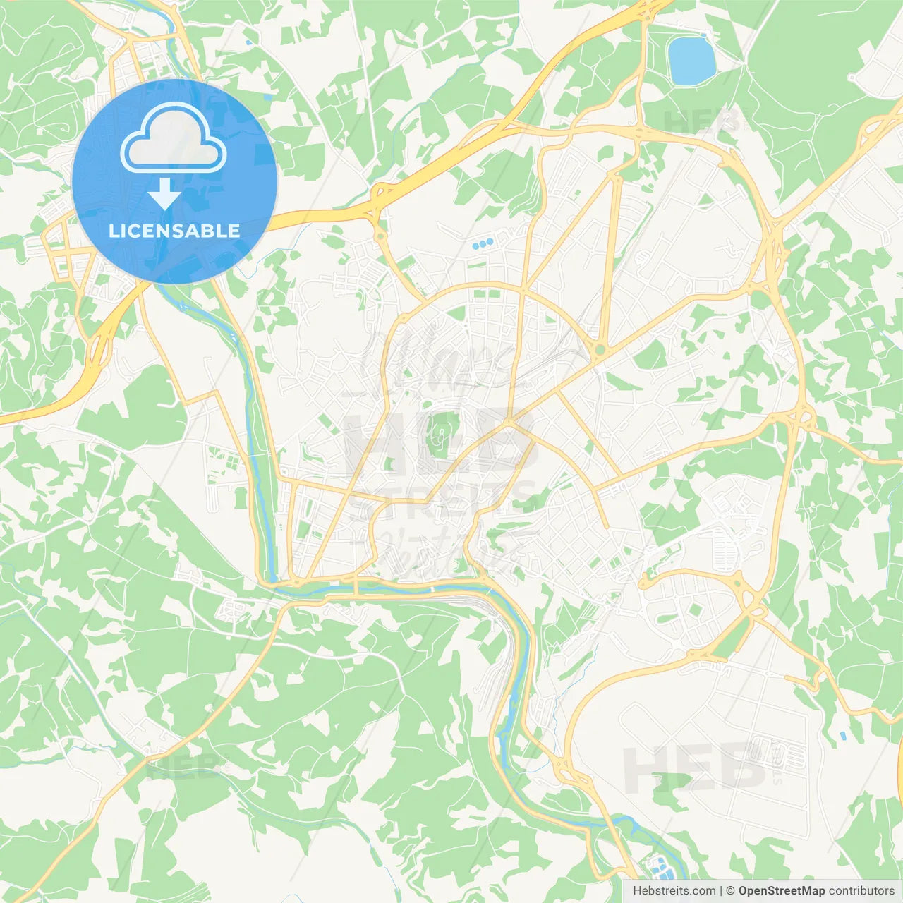 Manresa, Spain Vector Map - Classic Colors