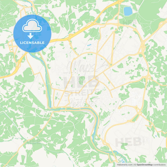 Manresa, Spain Vector Map - Classic Colors