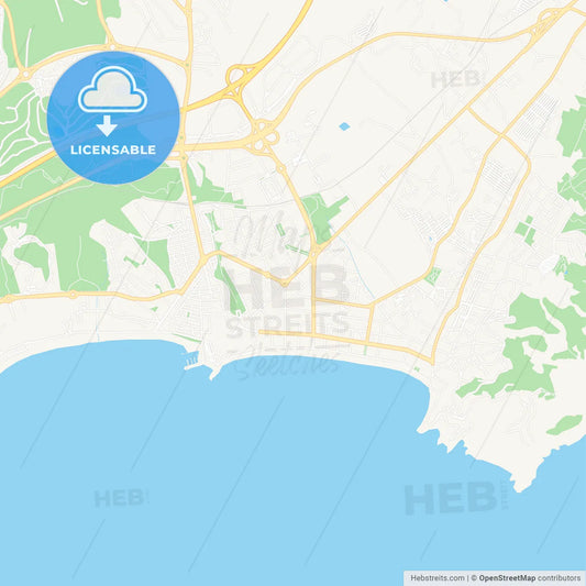 Benidorm, Spain Vector Map - Classic Colors