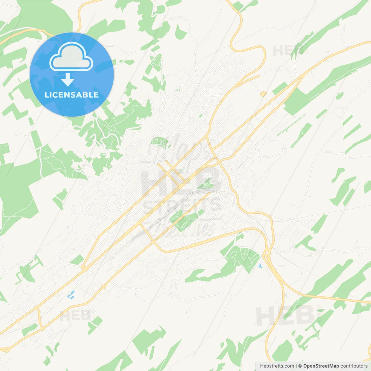 La Chaux-de-Fonds, Switzerland Vector Map - Classic Colors