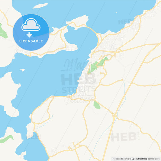 Ayvalik, Turkey Vector Map - Classic Colors