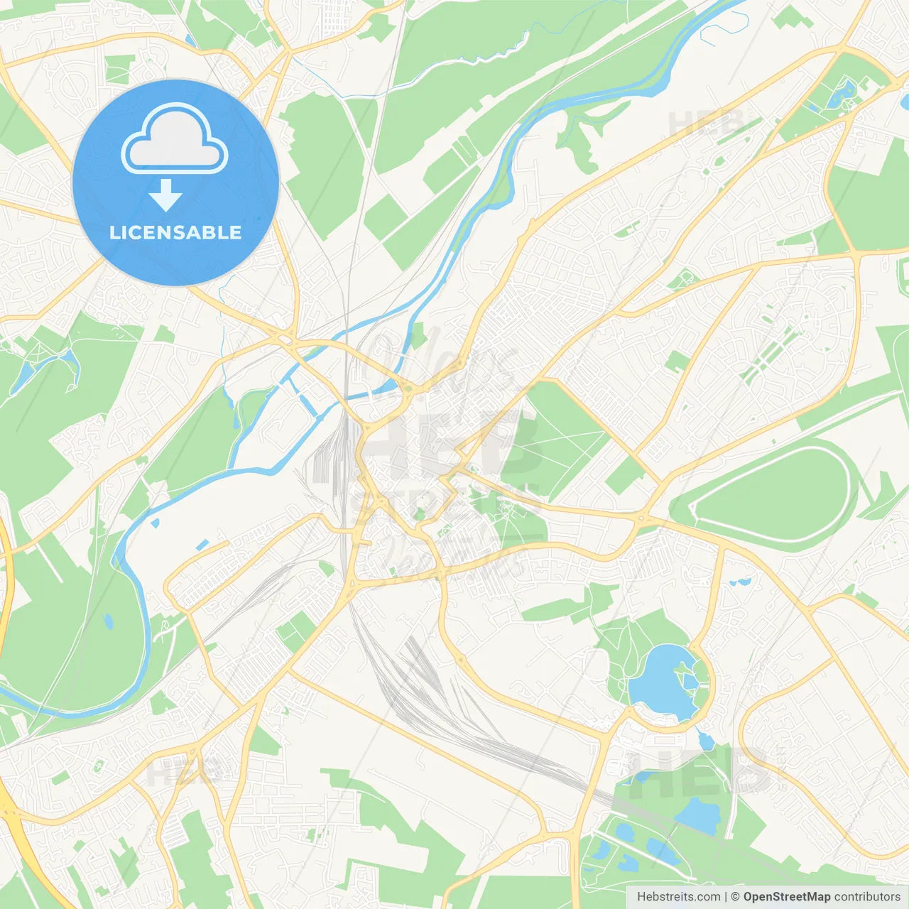 Doncaster, England Vector Map - Classic Colors