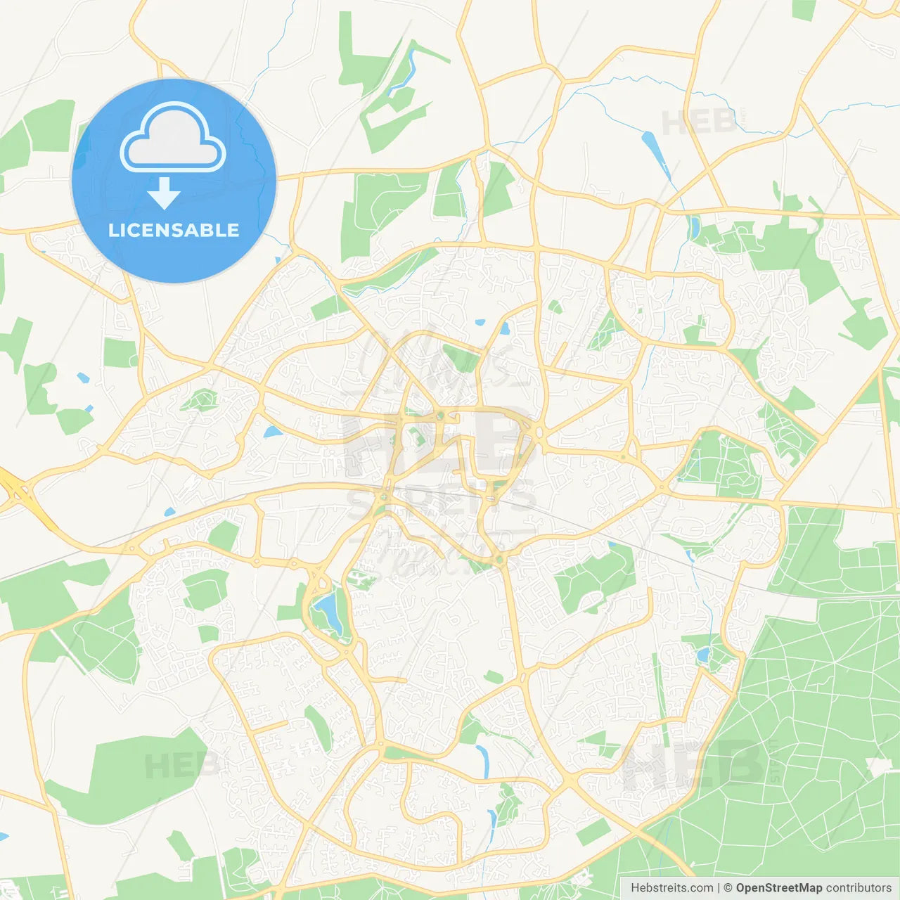 Bracknell, England Vector Map - Classic Colors