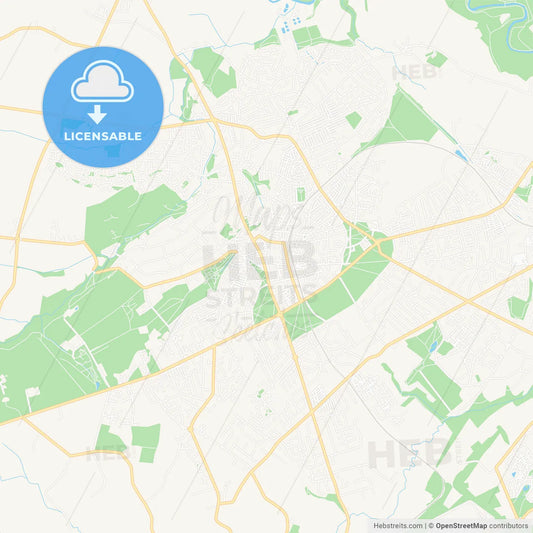 Harrogate, England Vector Map - Classic Colors