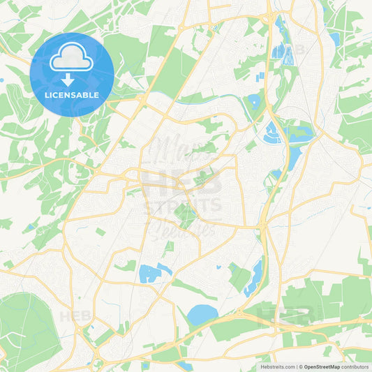 Aldershot, England Vector Map - Classic Colors