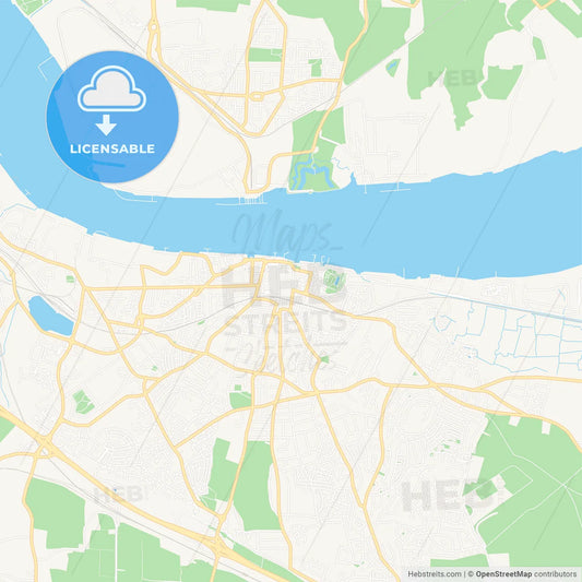 Gravesend, England Vector Map - Classic Colors