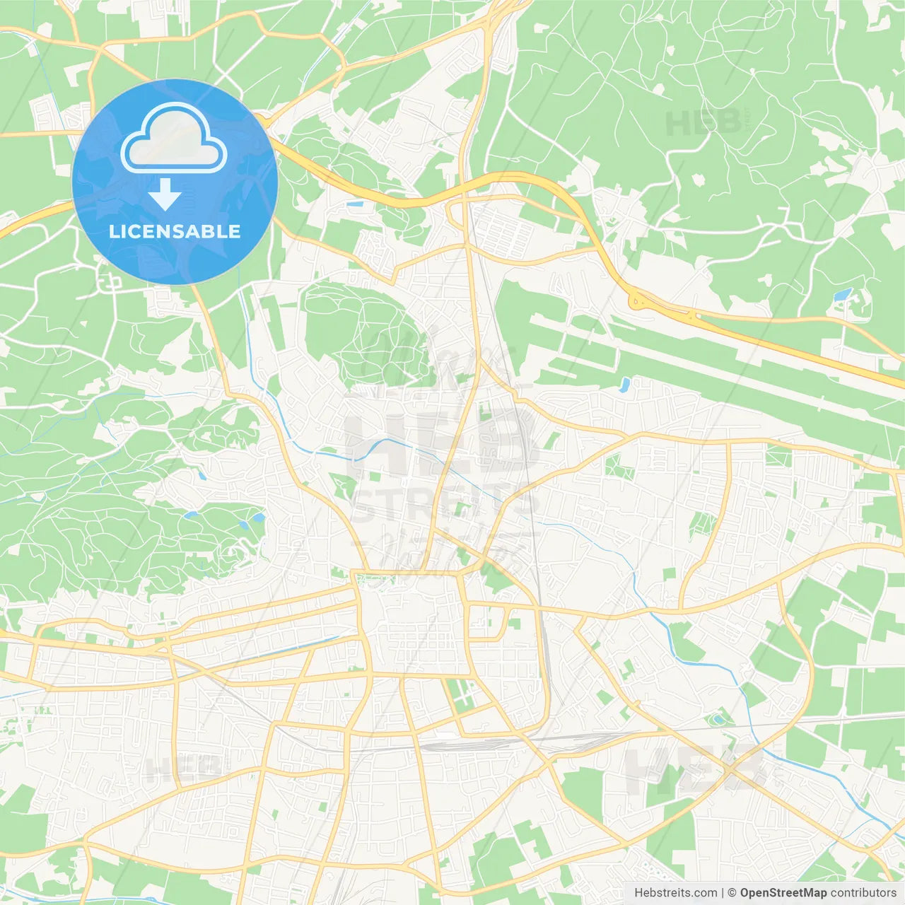 Klagenfurt, Austria Vector Map - Classic Colors