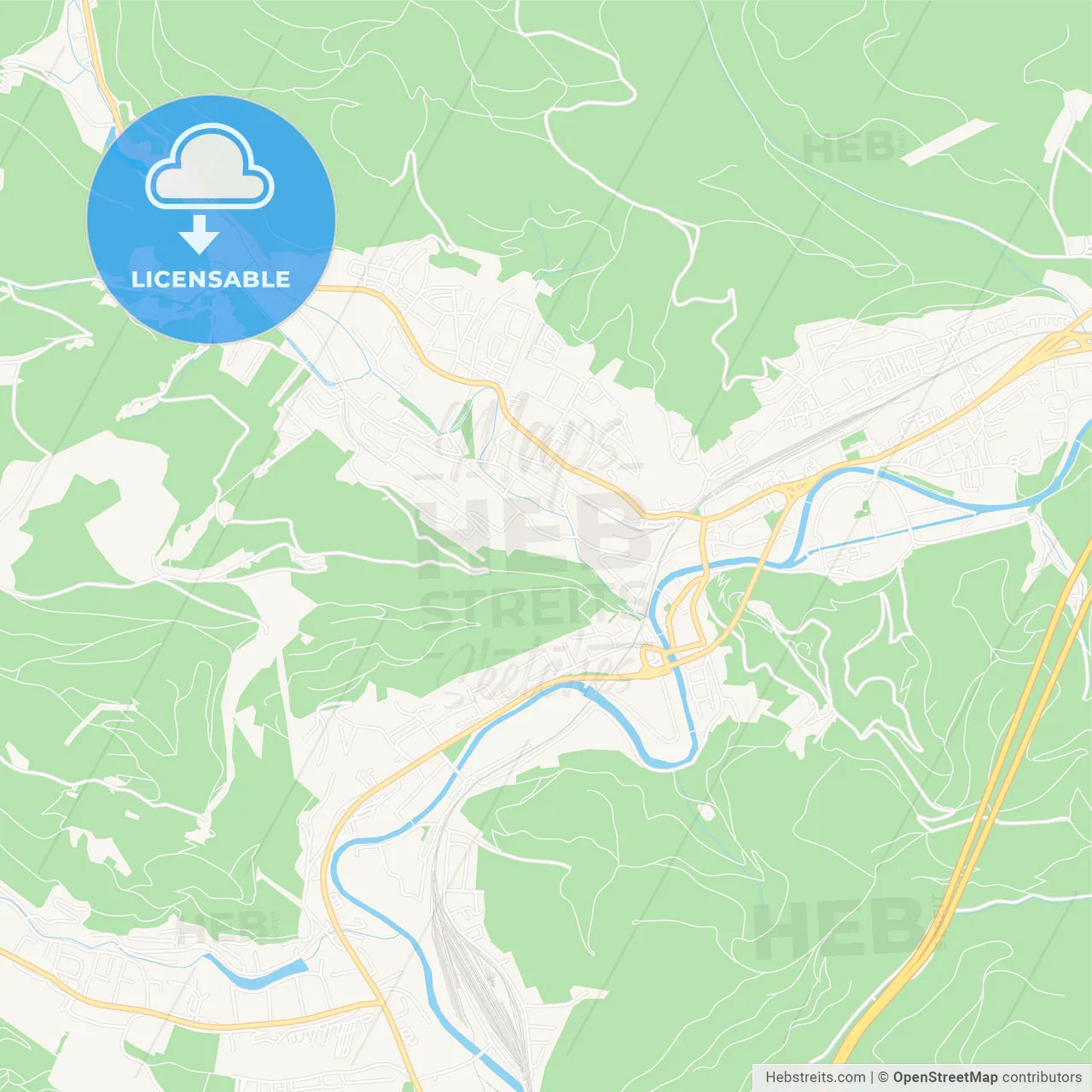 Kapfenberg, Austria Vector Map - Classic Colors