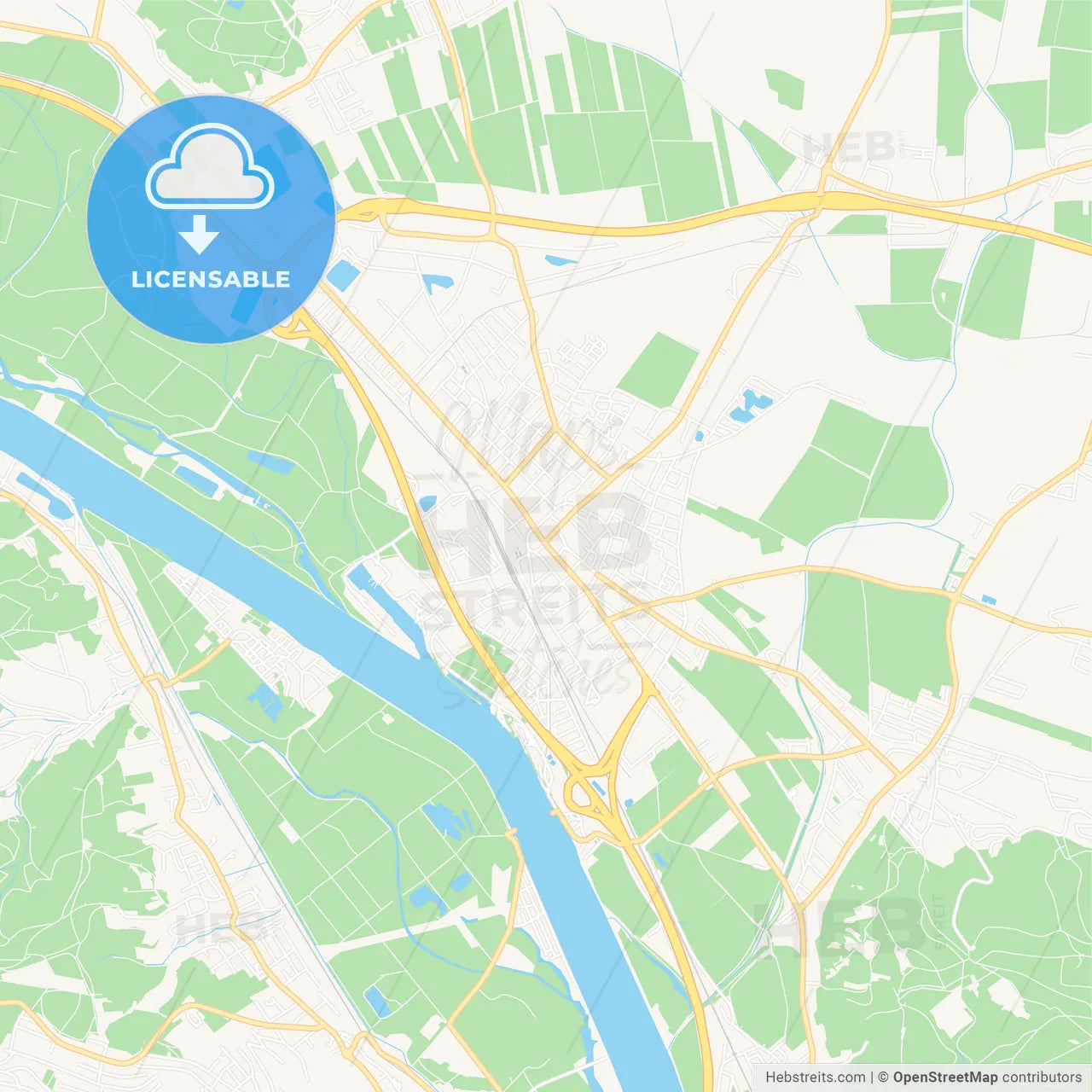 Korneuburg, Austria Vector Map - Classic Colors