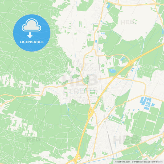 Bad Voslau, Austria Vector Map - Classic Colors