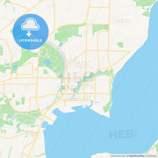 Fredericia, Denmark Vector Map - Classic Colors