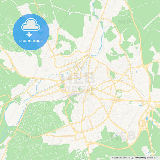 Evreux, France Vector Map - Classic Colors