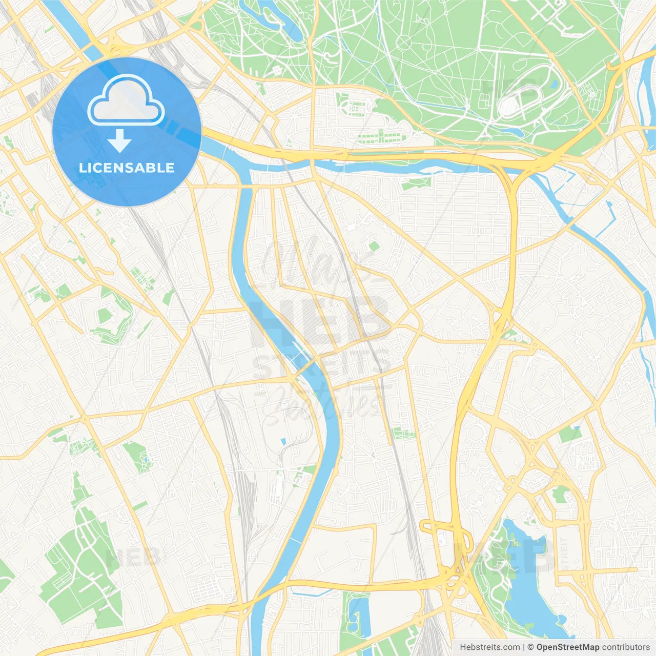 Alfortville, France Vector Map - Classic Colors