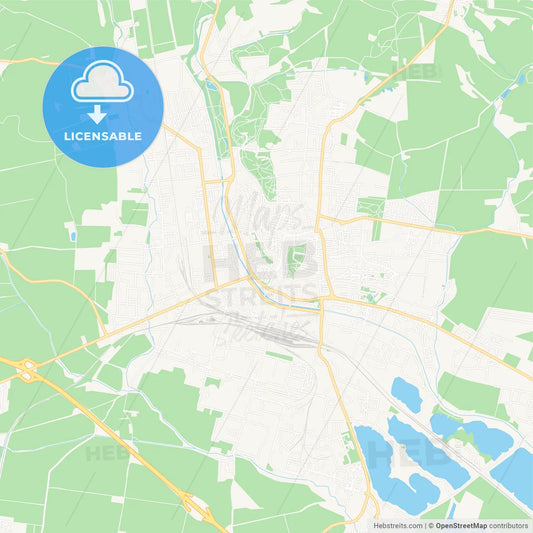 Nordhausen, Germany Vector Map - Classic Colors