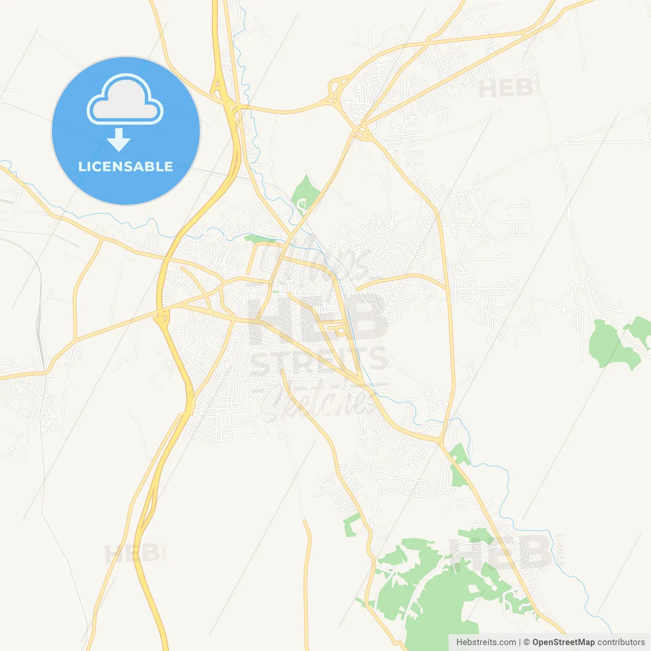 Kumanovo, Macedonia Vector Map - Classic Colors