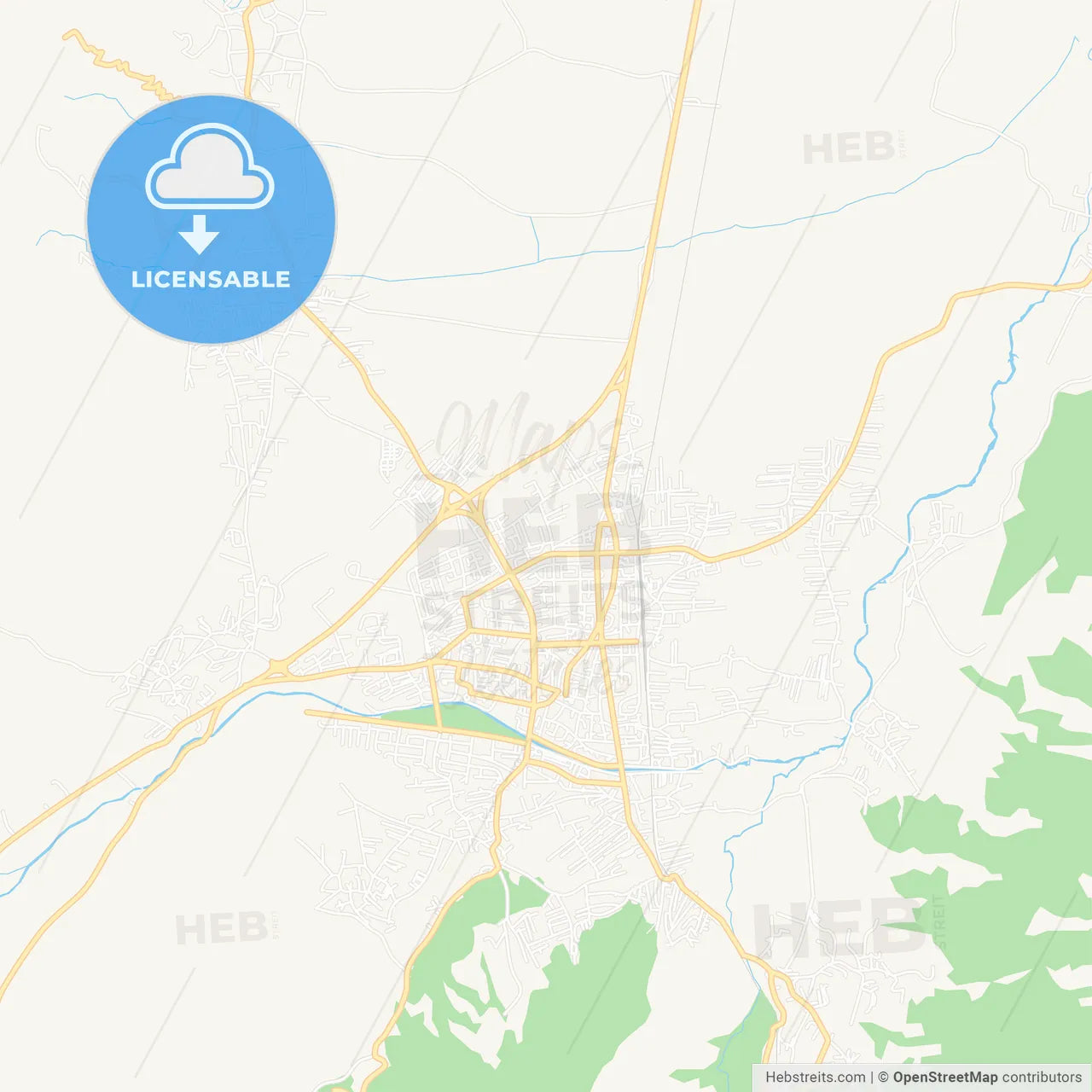 Gostivar, Macedonia Vector Map - Classic Colors