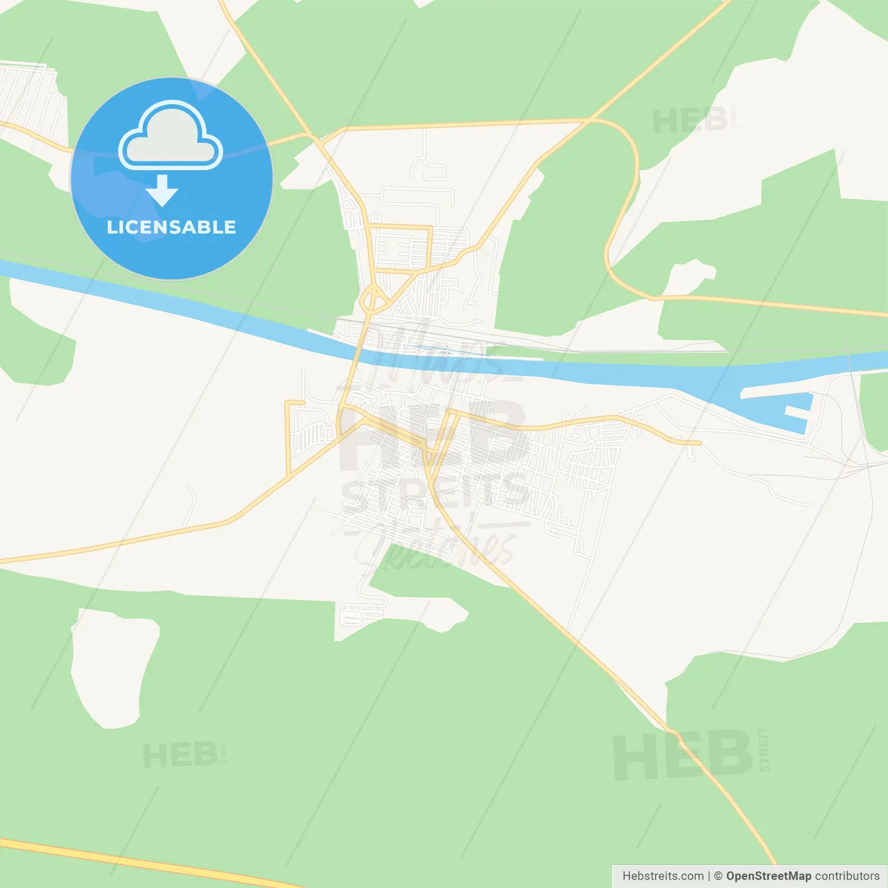 Medgidia, Romania Vector Map - Classic Colors