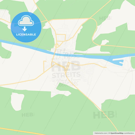 Medgidia, Romania Vector Map - Classic Colors