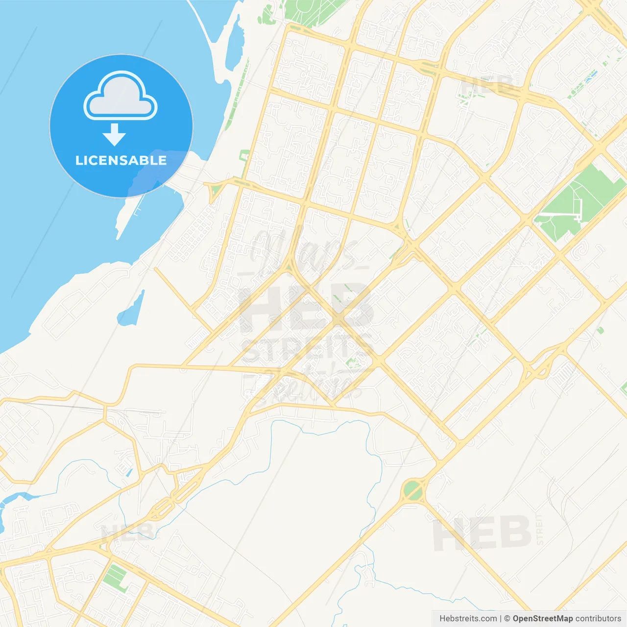 Naberezhnye Chelny, Russia Vector Map - Classic Colors