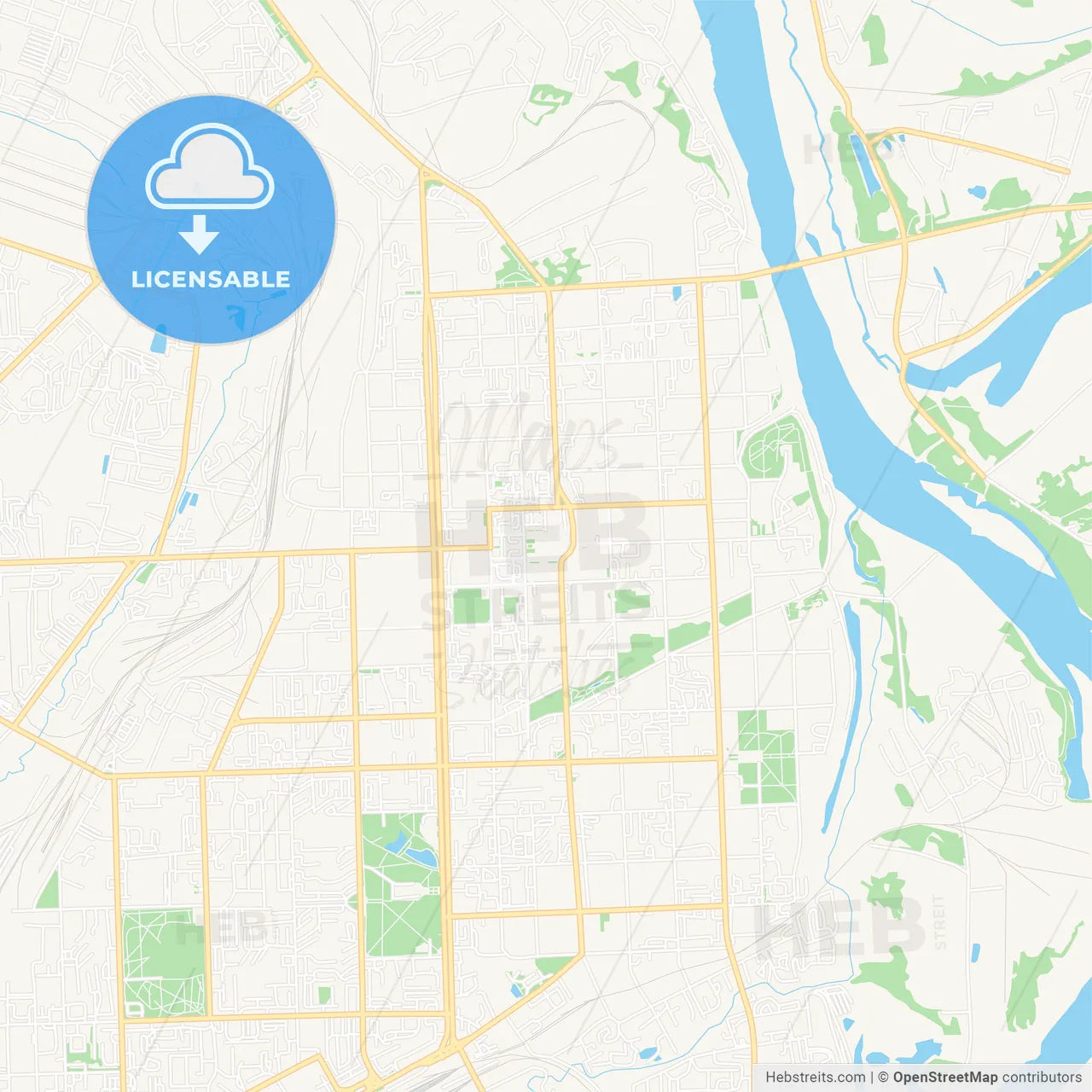 Kirov, Russia Vector Map - Classic Colors