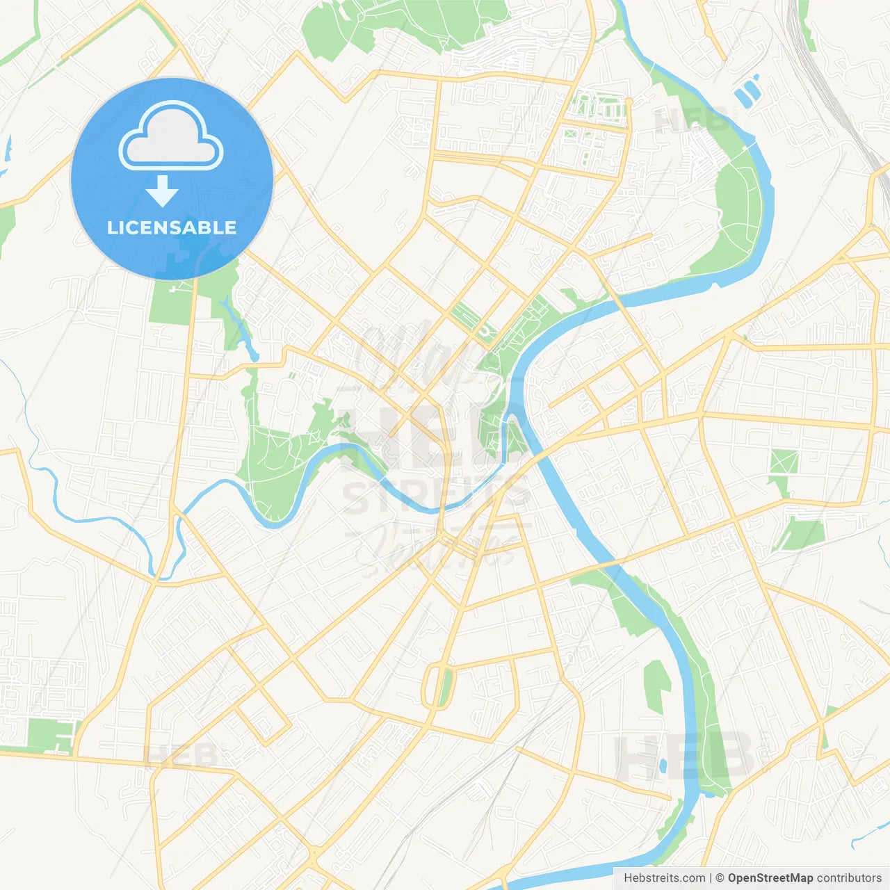 Oryol, Russia Vector Map - Classic Colors