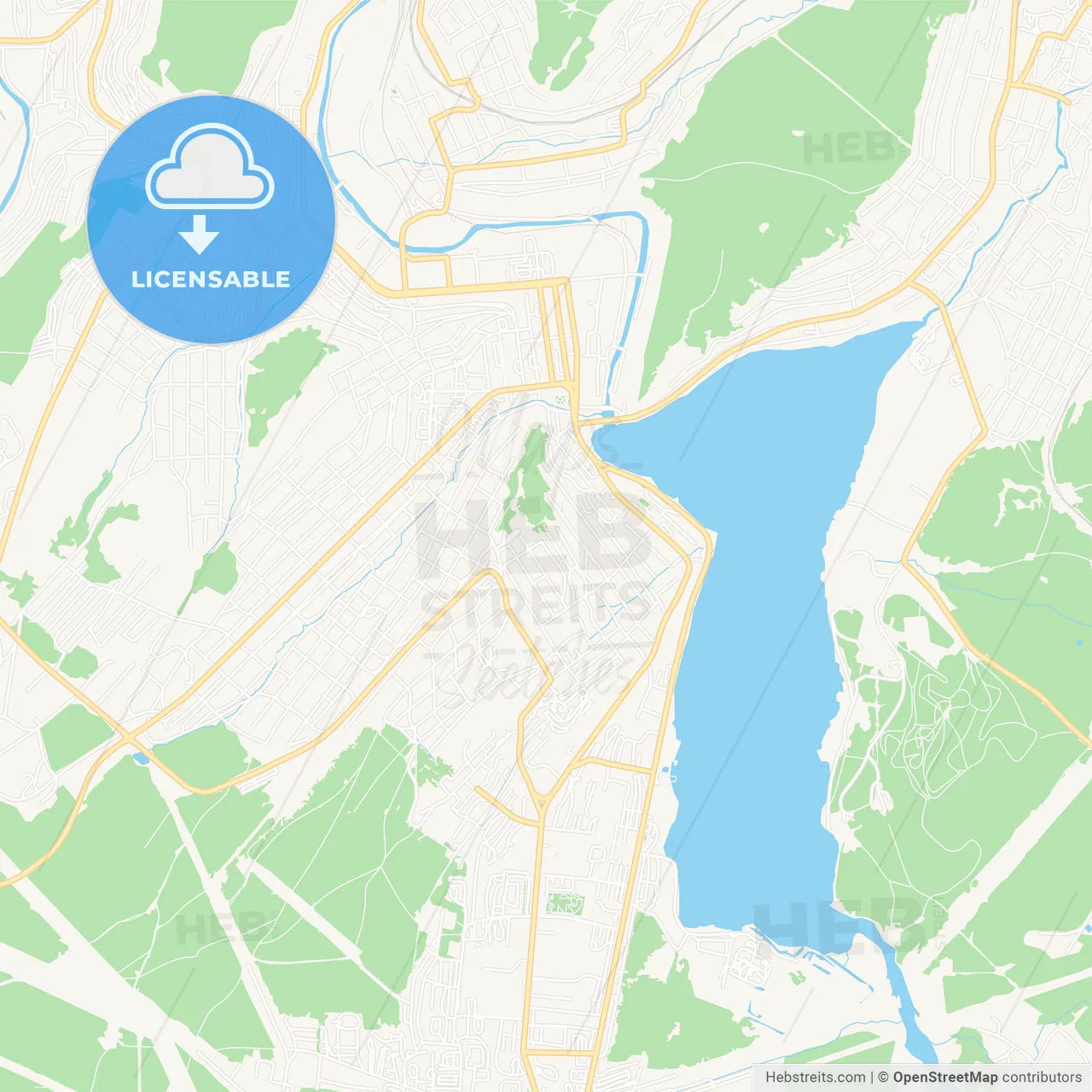 Zlatoust, Russia Vector Map - Classic Colors