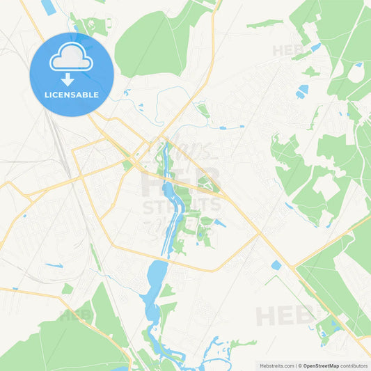 Klin, Russia Vector Map - Classic Colors