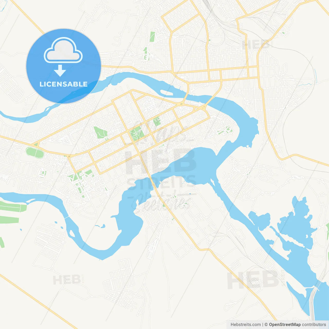 Troitsk, Russia Vector Map - Classic Colors