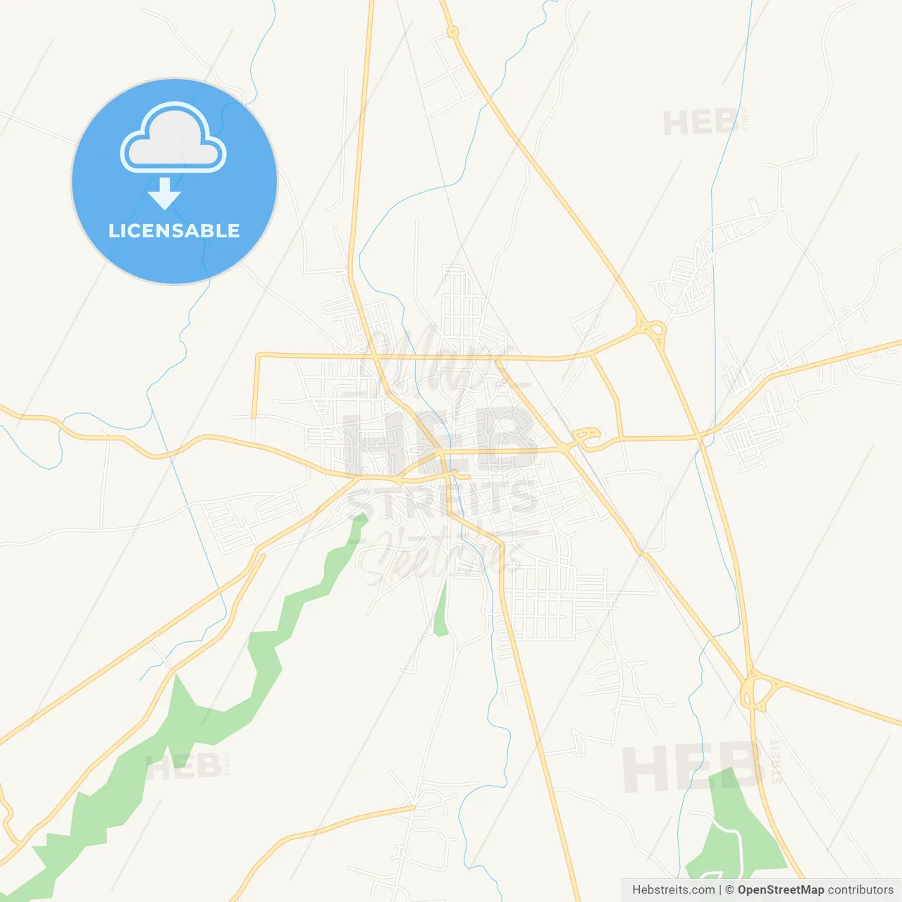 Leskovac, Serbia Vector Map - Classic Colors – HEBSTREITS