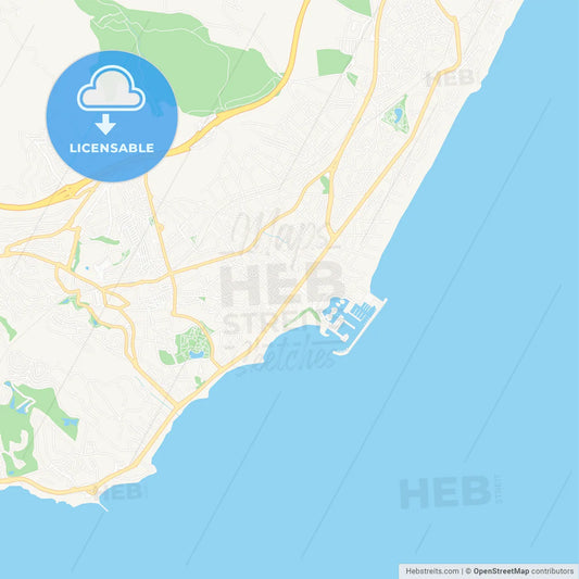 Benalmadena, Spain Vector Map - Classic Colors