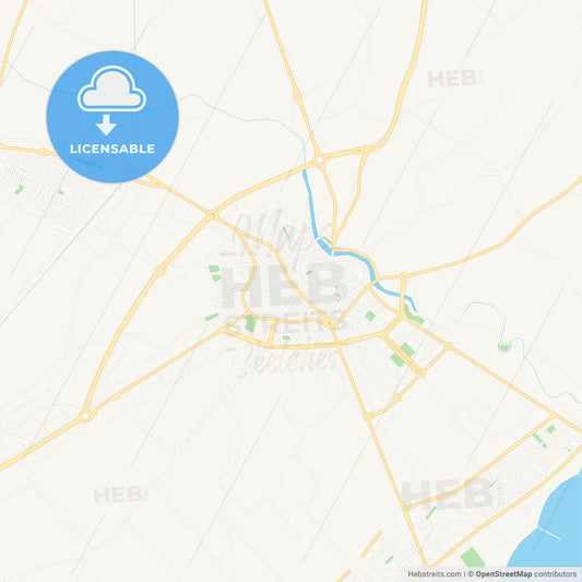 Burriana, Spain Vector Map - Classic Colors