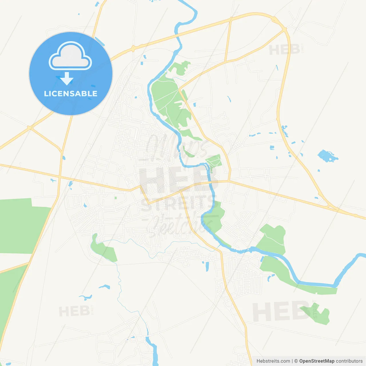 Novohrad-Volynskyi, Ukraine Vector Map - Classic Colors