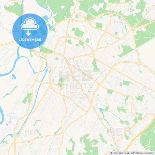 Gloucester, England Vector Map - Classic Colors