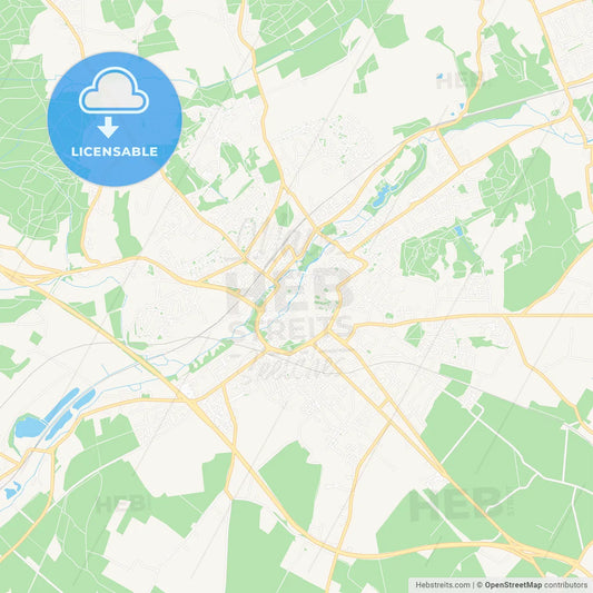 Canterbury, England Vector Map - Classic Colors