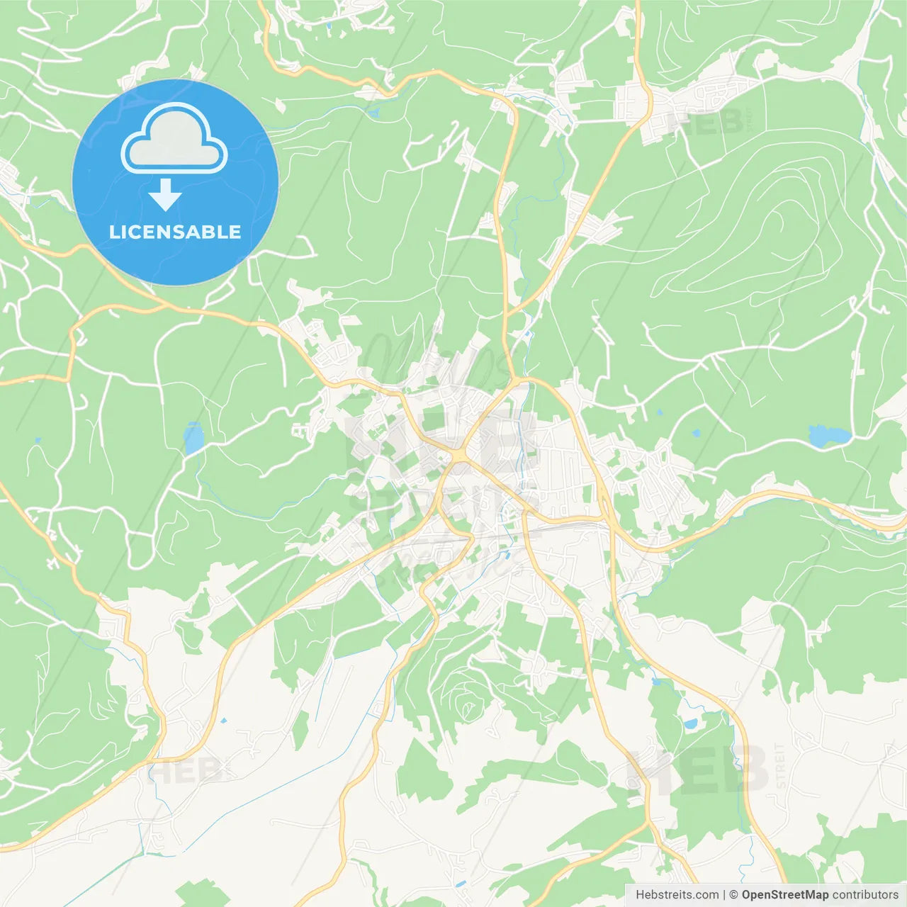 Feldkirchen, Austria Vector Map - Classic Colors