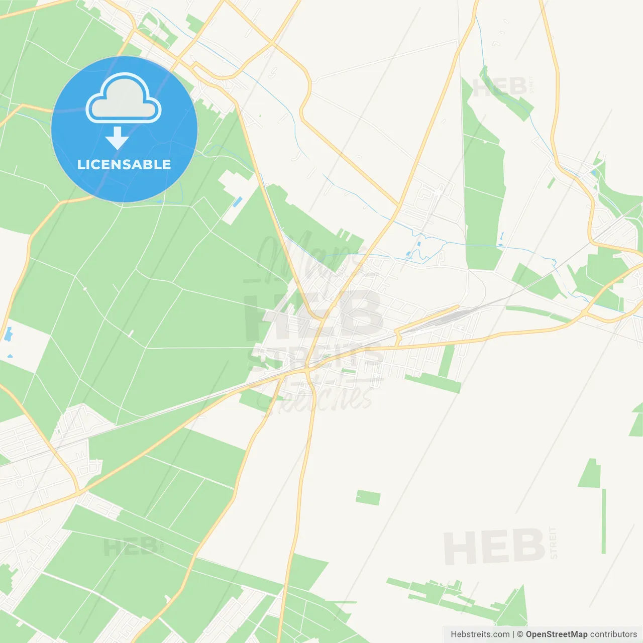 Ganserndorf, Austria Vector Map - Classic Colors