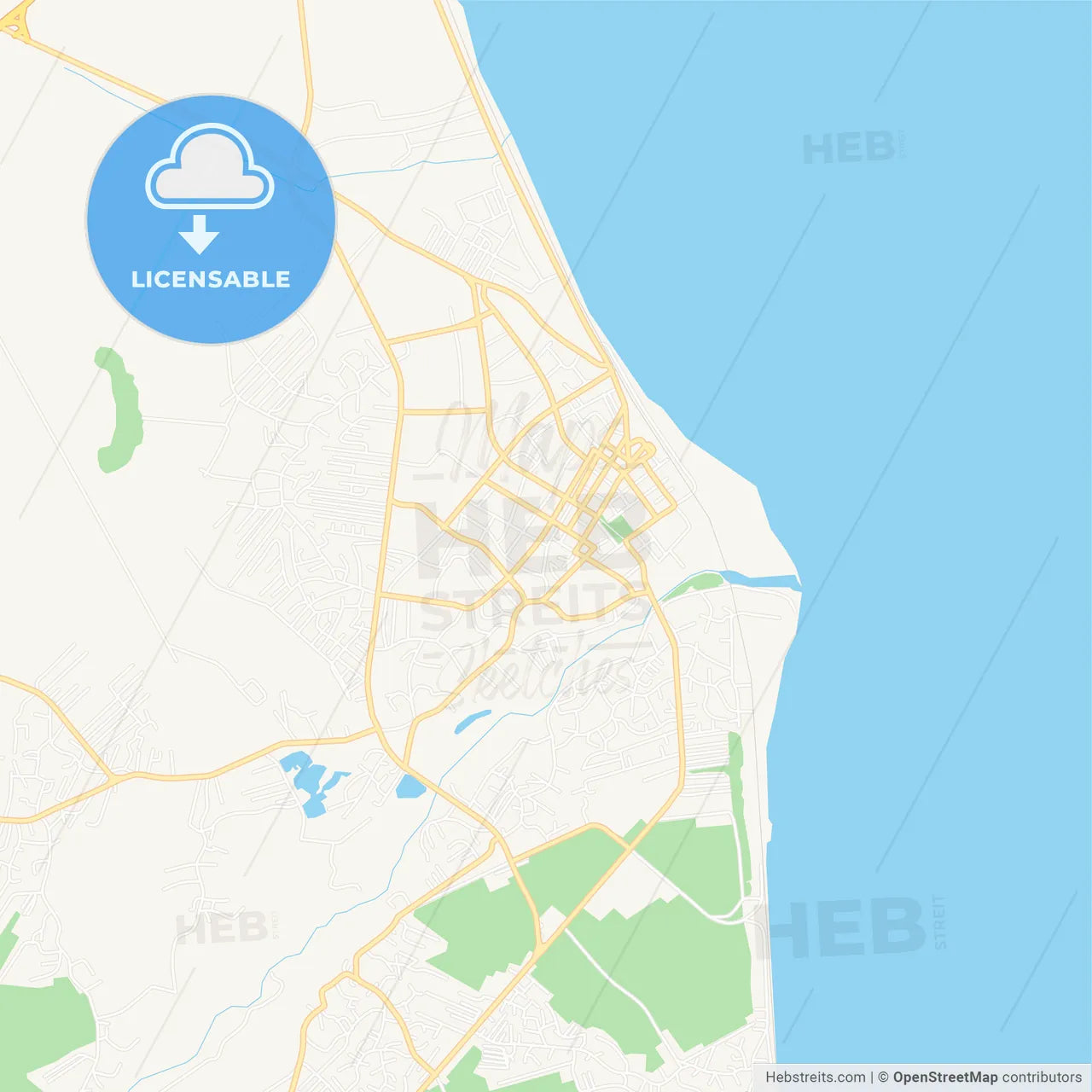 Lankaran, Azerbaijan Vector Map - Classic Colors