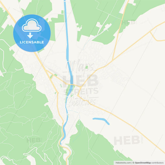 Asenovgrad, Bulgaria Vector Map - Classic Colors