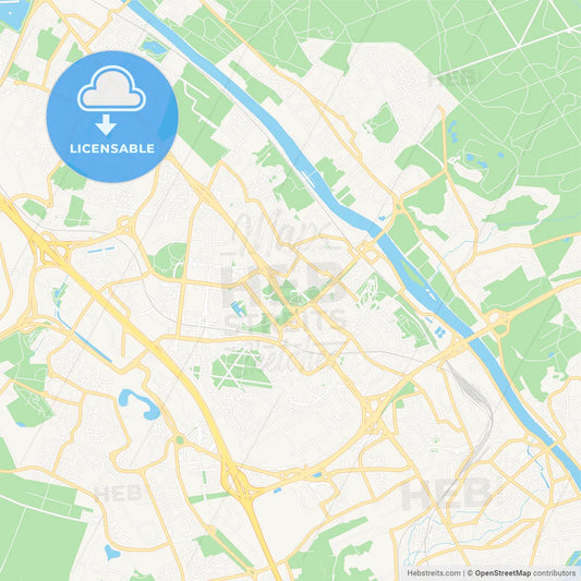 Evry, France Vector Map - Classic Colors