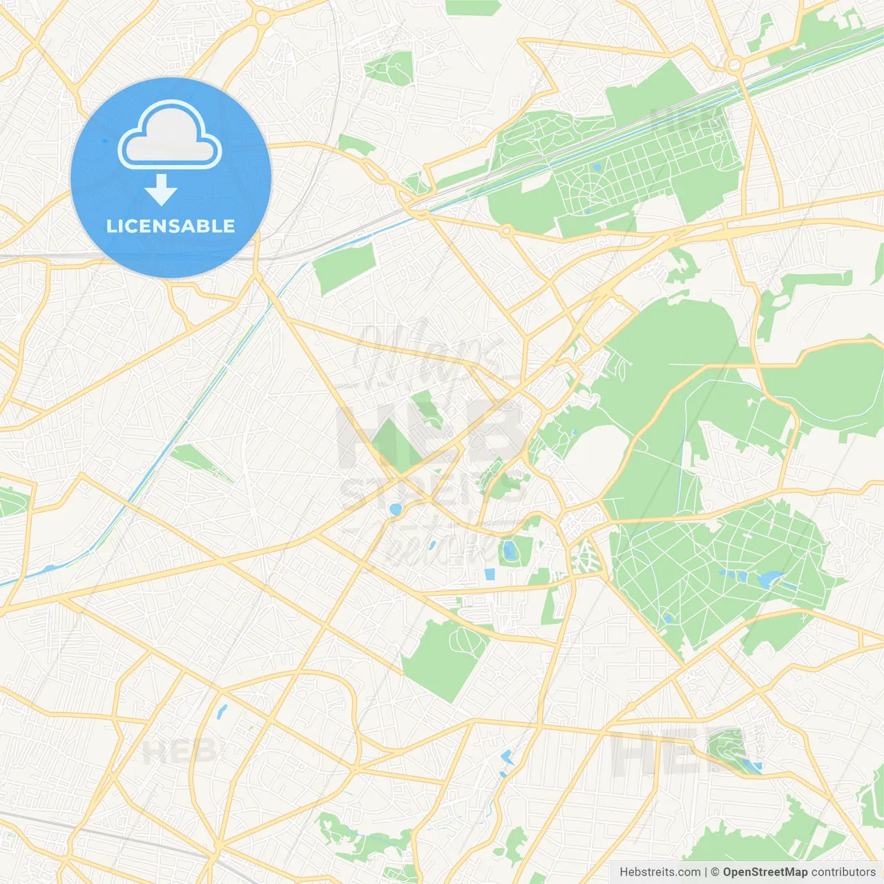 Livry-Gargan, France Vector Map - Classic Colors