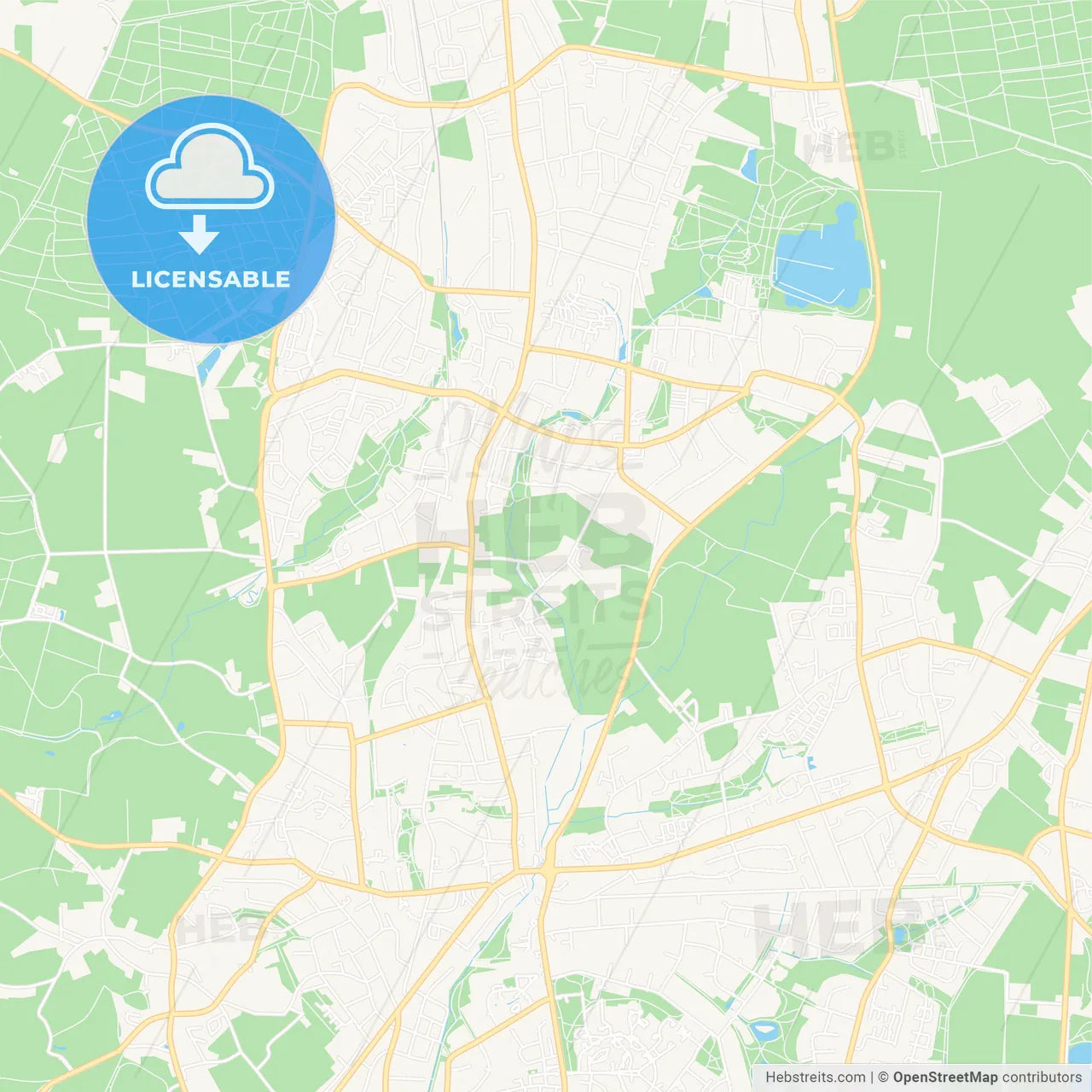 Norderstedt, Germany Vector Map - Classic Colors