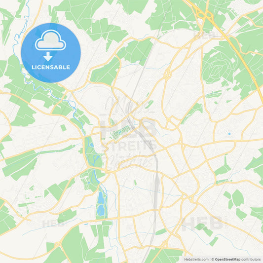 Fulda, Germany Vector Map - Classic Colors