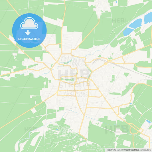 Halberstadt, Germany Vector Map - Classic Colors