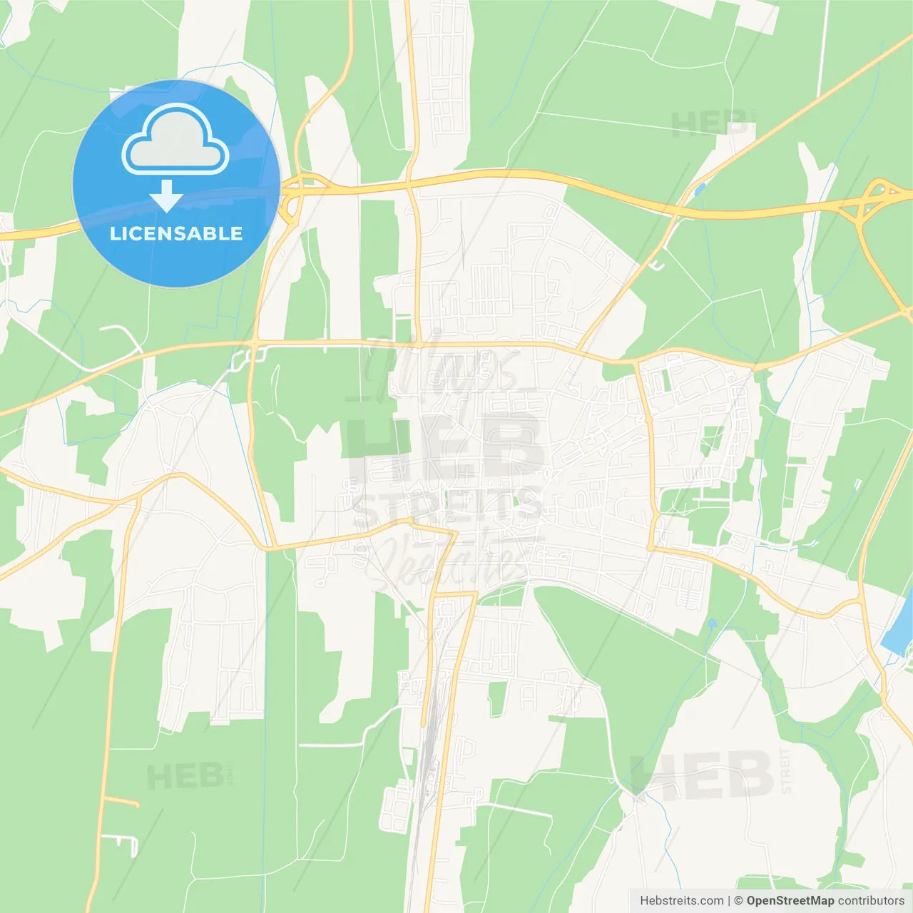 Nagykanizsa, Hungary Vector Map - Classic Colors