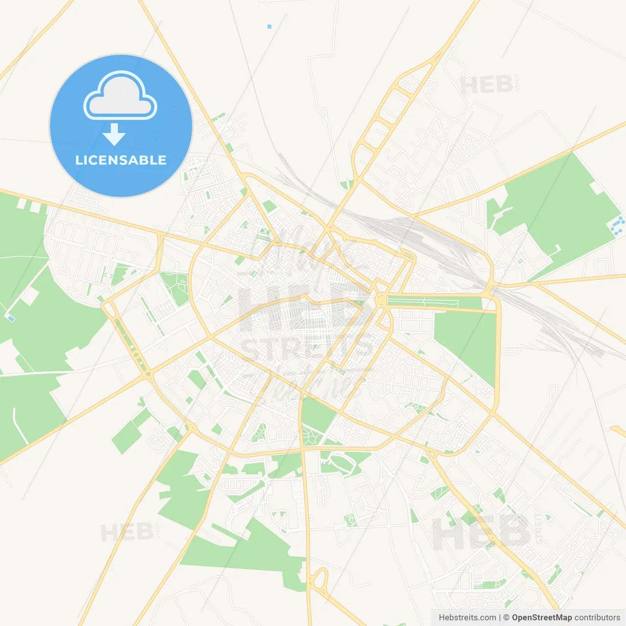 Foggia, Italy Vector Map - Classic Colors